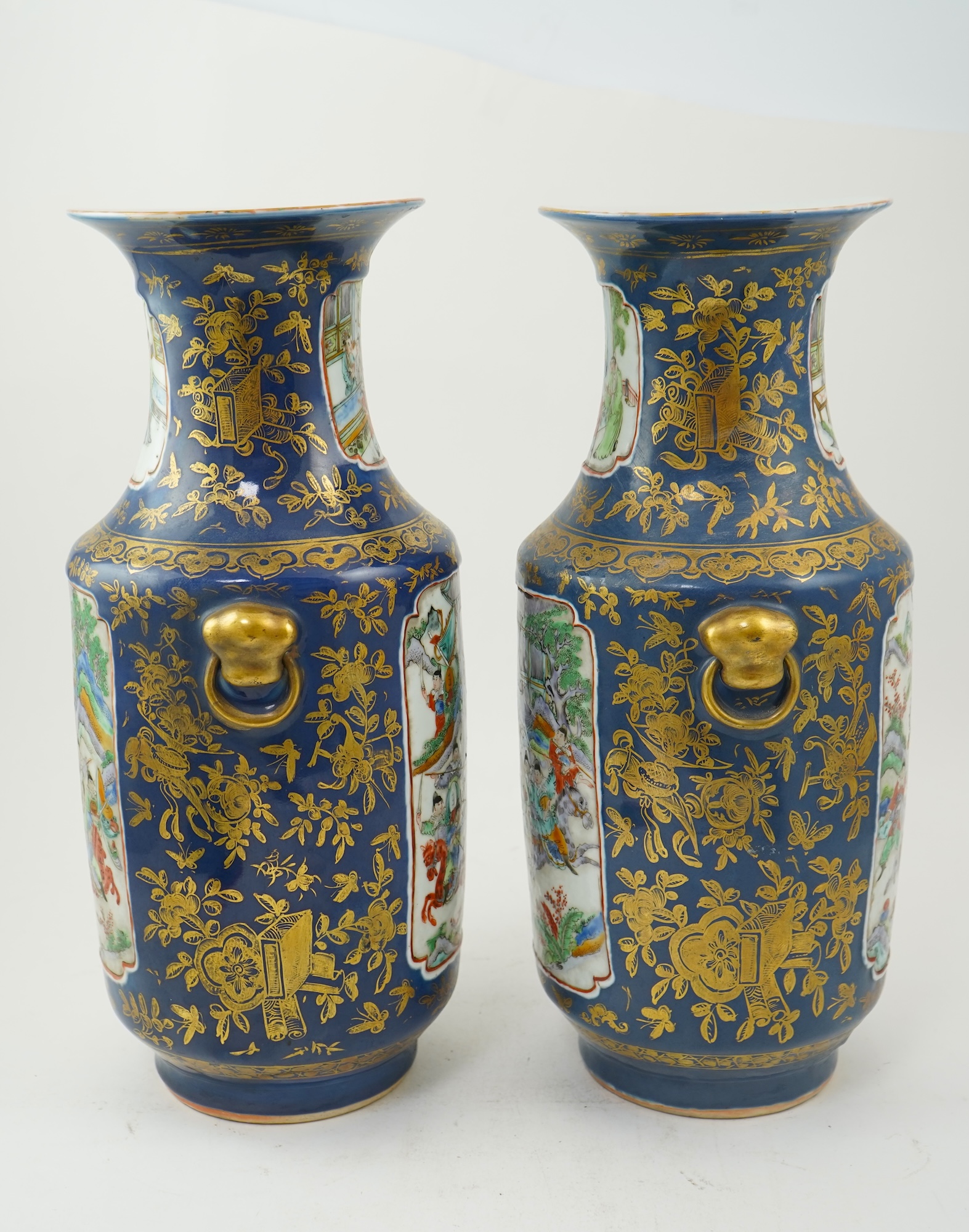 A pair of Chinese ‘warriors’ vases, early 20th century